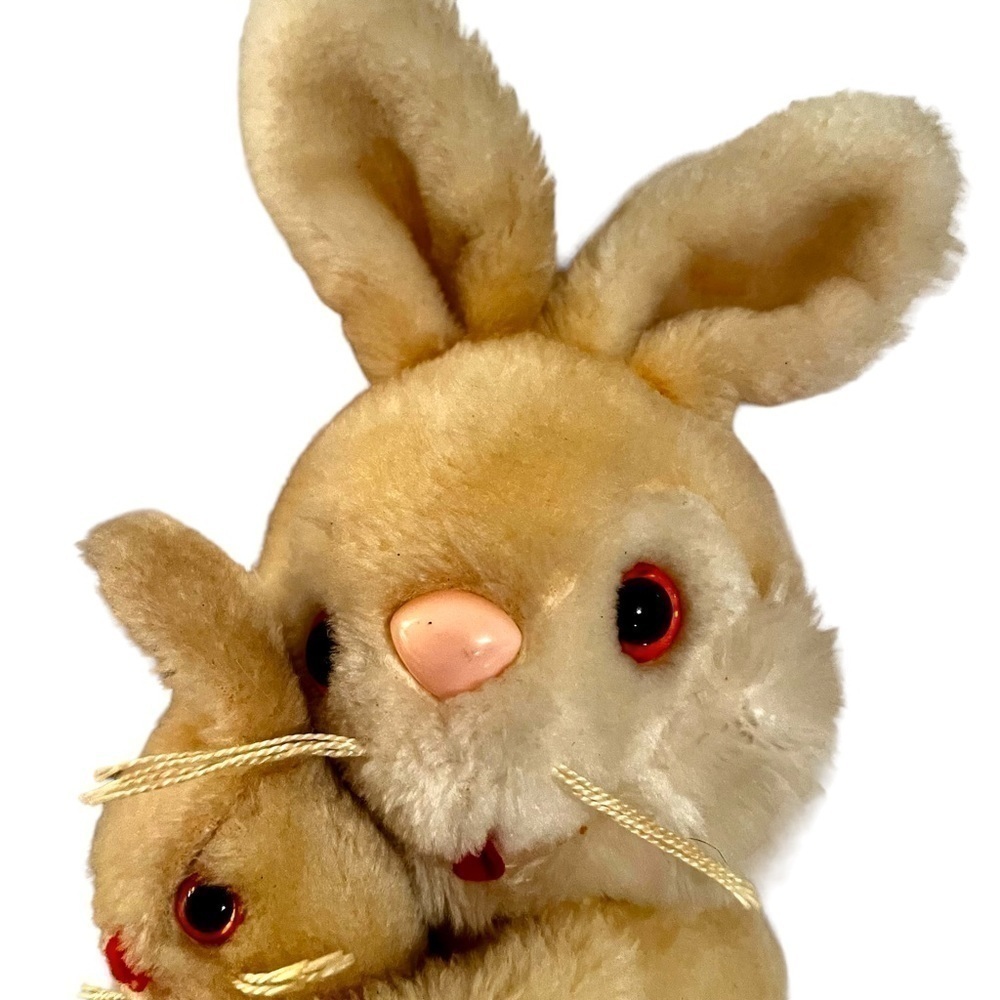 Vintage Atlanta Gerber Mama & Baby Bunny Rabbit Plush Stuffed Animal 12” Korea - Picture 6 of 12